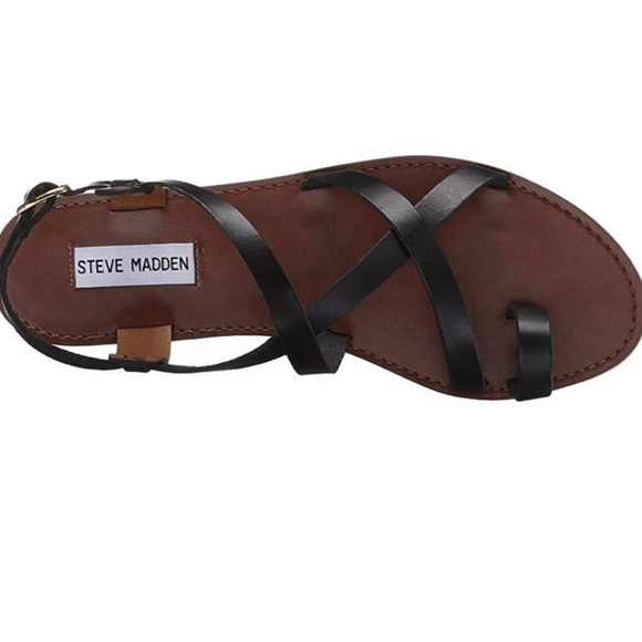 Steve Madden Agathist Black Leather Strappy Sandal, NWOT, 10M - Picture 2 of 9